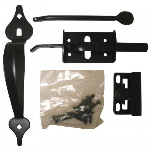 Nuvo Iron Black Galvanized Steel 6" Thumb Latch - Gate Hardware