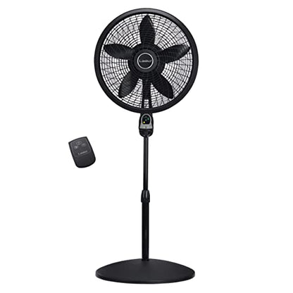 Lasko Oscillating Cyclone Pedestal Fan with Remote Control - Cooling Standing Fan for Bedroom, Living Room, and Home Office - Adjustable Height - 3 Quiet Speeds - 1843 - 18" Blade Diameter - Black