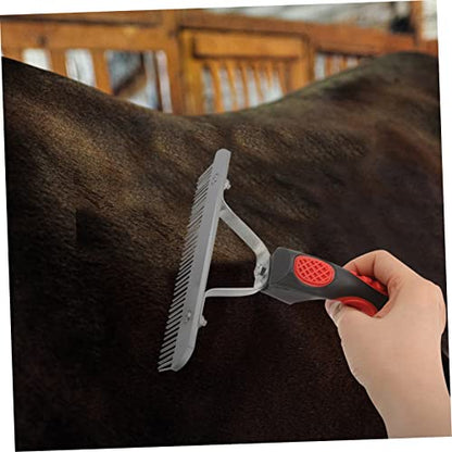 Balacoo Durable Horse Hair Comb with Ergonomic Non Slip Rubber Handle Practical Grooming Rake for Easy Shedding Hair Removal Mud Cleaning and Improved Suitable and Pets