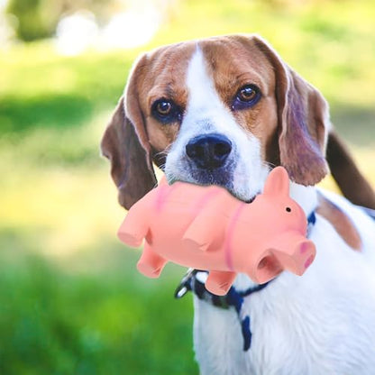 Latex Pig Dog Chew for Teeth Cleaning and Stress Relief Interactive Squeaky Puppy for Indoor Play and Cage Use Pink Cartoon Molar for Aggressive Chewers