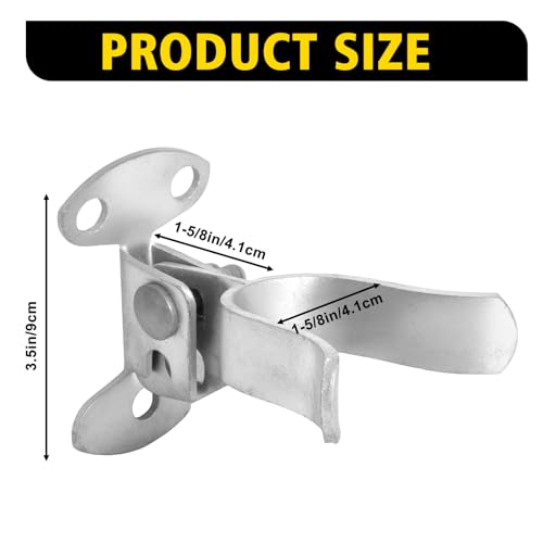1-3/8" Wall Mount (Flat Back) Fork Gate Latch with Padlock Hole & Hardware, Galvanized Steel， for Chain Link Fence Gate, Wood Post and Outdoor Farm Gate (Silver) - color: Silver