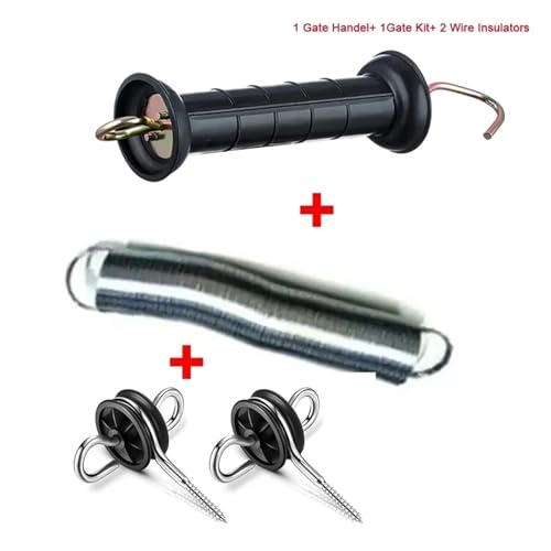 Electric Fence Gate Kit+ Handle Set Spring +Tension 2 Corner Ends 1 Black for Farm Garden Accessories