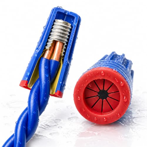 Dicio Waterproof Landscape Wire Connectors Small 20 pcs UL Listed, Waterproof Electrical Splice Kit Wire Connectors Nuts Best for Outdoor Landscape Lighting - color: Blue_Red_20