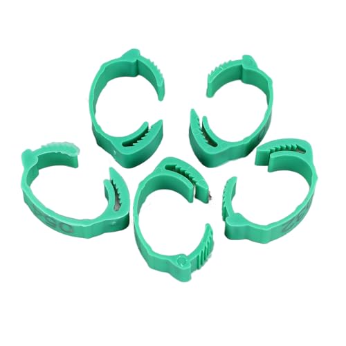 SUNGOOYUE 100 Pcs Chicken Leg Rings Plastic Numbered Poultry Identification Bands Clip On Round Ankle for Chickens Ducks Hens Breeders Farm Flock Tracking (100Pcs Green Rings with Number Markers) - color: 100Pcs Green Rings with Number Markers