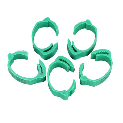 SUNGOOYUE 100 Pcs Chicken Leg Rings Plastic Numbered Poultry Identification Bands Clip On Round Ankle for Chickens Ducks Hens Breeders Farm Flock Tracking (100Pcs Green Rings with Number Markers) - color: 100Pcs Green Rings with Number Markers