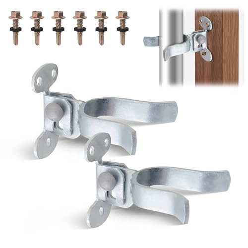 1-3/8" Flat Back Wall Mount Chain Link Gate Latch, Gate Latches for Metal Gates, Suitable for Wooden Door Frames or Walls (2 Pcs) - color: 2 Pcs