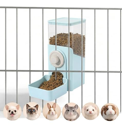 41 oz Hanging Gravity Auto-Refill Small Animal Feeder Light Blue | Space-Saving, Large Capacity, Easy-Refill Bowl for Rabbits, Guinea Pigs, Ferrets, Chinchillas & Small Pets - color: Light Blue