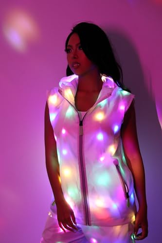 chivalrous Unisex Mens Womens LED Lights Sparkle Vest Fancy Dress for Party Halloween Performence Costume - size: Small