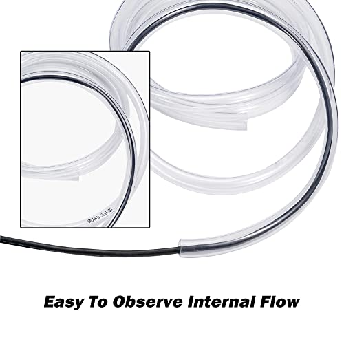 DAVCO 3/8" ID - 100 ft Clear Vinyl Tubing, Low Pressure Flexible PVC Tube, Heavy Duty UV Chemical Resistant Lightweight Plastic Vinyl Hose, BPA Free and Non Toxic, with 2 Stainless Clamps - size: 3/8"ID, style: 100 Feet