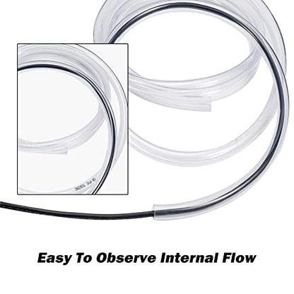 DAVCO 3/4" ID - 25 ft Clear Vinyl Tubing, Low Pressure Flexible PVC Tube, Heavy Duty UV Chemical Resistant Lightweight Plastic Vinyl Hose, BPA Free and Non Toxic, with 2 Stainless Clamps - size: 3/4"ID, style: 25 Feet