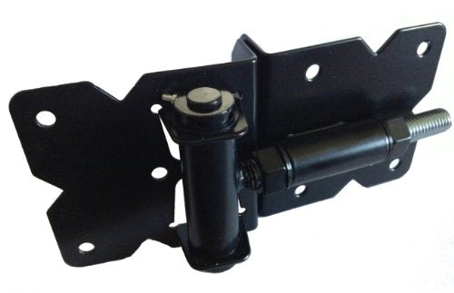 Self Closing Vinyl Fence Gate Double Gate Hardware Kit Black (for Vinyl, PVC etc Fencing) - Double Fence Gate Kit has 4 Hinges, 1 Latch, and 1 Drop Rod - size: Self Close Double Black