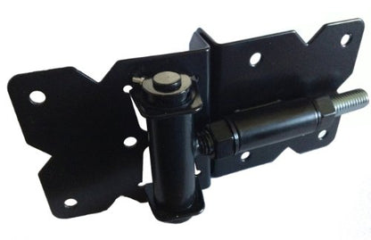 Self Closing Vinyl Fence Gate Double Gate Hardware Kit Black (for Vinyl, PVC etc Fencing) - Double Fence Gate Kit has 4 Hinges, 1 Latch, and 1 Drop Rod - size: Self Close Double Black