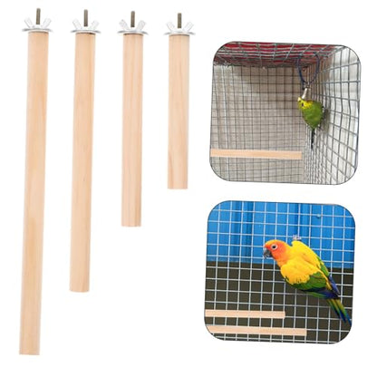 4pcs Parakeet Perch Thickened Wooden Bird Stand for Parrots Stable and Secure Bird Cage Accessories Enhances Comfort and Aesthetic Appeal