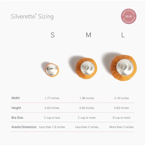 Silverette® The Original Silver Nursing Cups, Nipple Covers for Breastfeeding Essentials, Pure 925 Silver Nipple Shields - color: Medium - XL