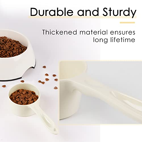 Super Design 1 Cup Dog Food Scoop for Container Melamine Measuring Scoop for Dogs Cats Birds and Rabbits Pet Food Feeding Scoop Dishwasher Safe - White - color: White - 1 Cup