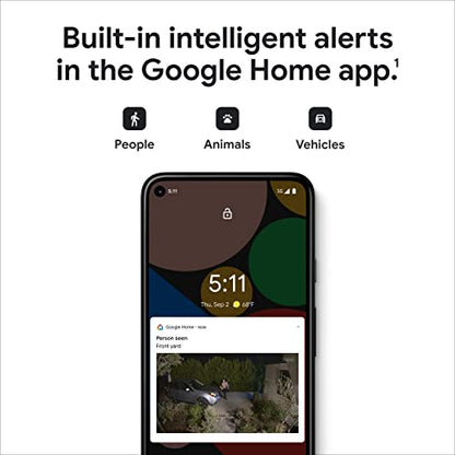 Google Nest Cam with Floodlight - Outdoor Camera - Floodlight Security Camera, White, 1 Count (Pack of 1) | Outdoor camera, camera with customizable floodlight, 1080 HDR video, night vision, 180° motion detection, Google Home app - size: 1 Count (Pack of