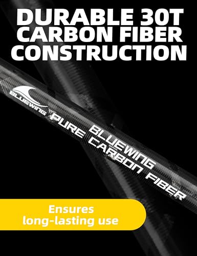 BLUEWING 4ft/6ft/8ft Heavy Duty Deck Brush with Carbon Fiber Long Handle and Soft/Medium/Hard Bristle Scrubbing Washing Outdoor Boat Cleaning Brushing Tools - color: Yellow - Medium, size: 4ft