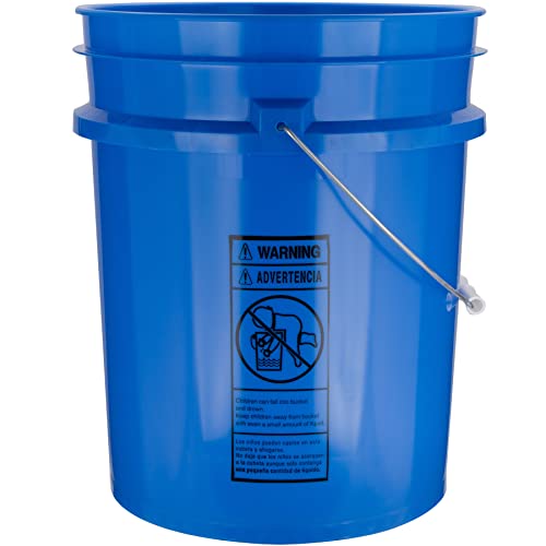 House Naturals 5 Gal Blue Buckets with Regular snap on lids - Food Grade BPA Free Plastic - Premium 90 mil -Made in USA