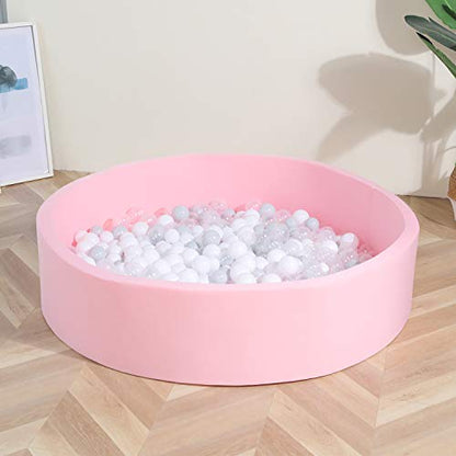 TRENDBOX Extra Large Soft Foam Ball Pit 51.2" x 11.8" (NO Balls) in Large Sponge Round Ball Pool Indoor Round Children Toddler Playpen - Light Pink - color: Light Pink, size: 130CM