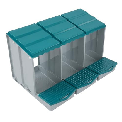 Chicken Nesting Box, 3 Compartments Laying Boxes for Hens, Nest Box for Chicken Duck Poultry Coop, Wall Mount Chickens Roosting Boxes, Protect Collect Egg (Green) - color: Green