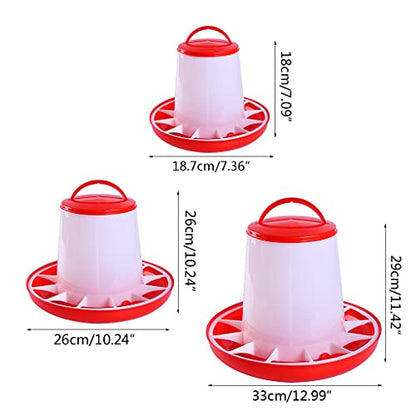 Chicken Feeder Automatic Poultry Food Dispenser with Handle Hanging Poultry Food Container with Handle