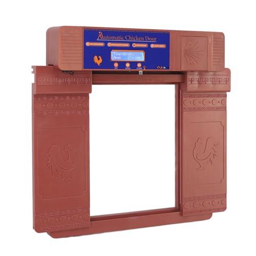 TOPINCN Automatic Chicken Coop Door Solar Powered, Double Open Type Auto Chicken Door Opener with Timer & Light Sensor for Duck Poultry Goose Farm, with Remote Control (Bronze) - color: Bronze