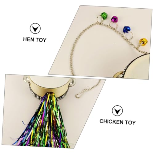 Yardwe Rooster Toy Chicken Pecking Toy Double Sided Mirror Drum Safe Material