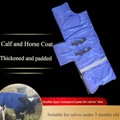 Reinforced Calf Blanket Jackets with Reflective Strips Thickened Windproof Calf Warm Coat for Cold Weather Farming Use Insulated Livestock Vest