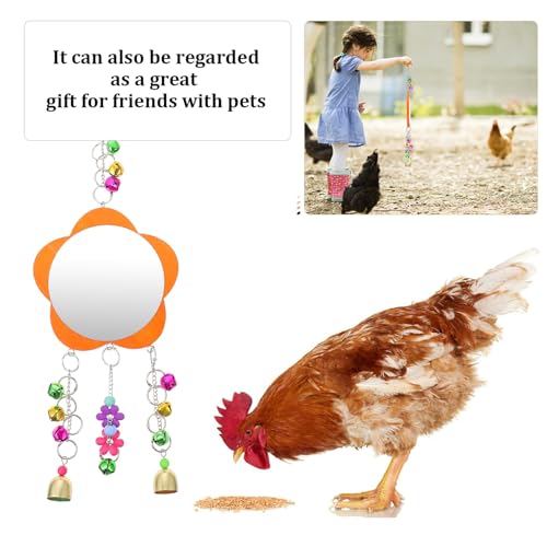 Chicken Mirror for Birds Pet Cage Accessory Resistant to Biting and Falling Fun Plaything for Parrots Roosters Hens Enrichment and Decoration