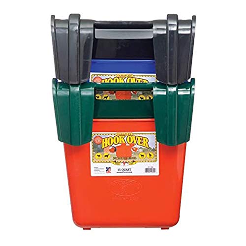 Little Giant HF15BLACK Heavy Duty 15 Quart Mountable Plastic Hook Feeder, Black (4 Pack)