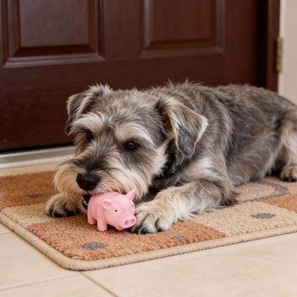 Buachois Dog Squeak Toy 6.3x3.1x3.1In, Cute Pig Grunting Latex Chew Toy Safe Bite Proof Pet Toy for Dogs Puppies (Pink) - color: #-01