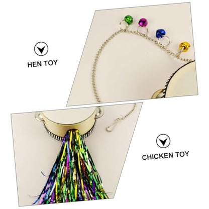 Happyyami Chicken Toy Stainless Steel Double-Sided Mirror Drum for Hens and Roosters Pet Entertainment Fun Reflection Play for Poultry