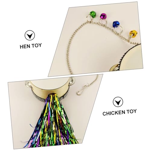 GALPADA Chicken Toy Mirror Drum for Hens Roosters Stainless Steel Double-Sided Design Hanging Pet Mirror for Poultry Play Promotes Activity Reduces Loneliness