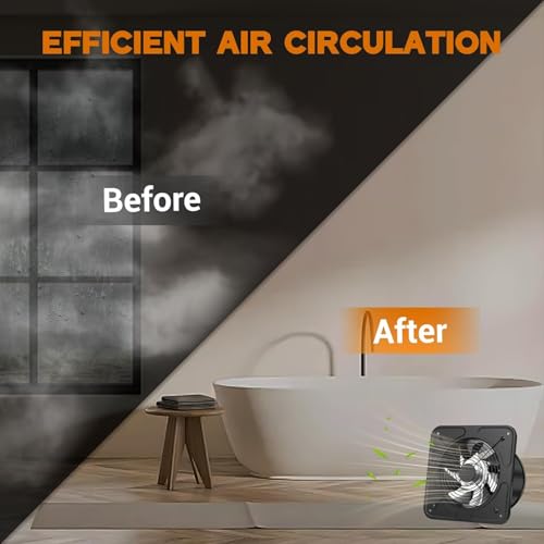YOZON 10-Inch Kitchen Exhaust Fan with Switch, 727CFM Garage Exhaust Fan, Wall Mounted Vent Fan, Ventilation Fan with Backdraft Damper for Attic, Workshop, Window, Smoking Room - size: 10 inch