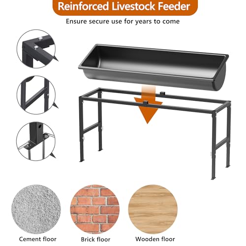 Animal Waterer 11 Gallon, Livestock Water Trough with Adjustable Stand, Easy to Assemble and Carry, Feeding Goat, Sheep, Horse, Dog in Farm - size: 1 PC