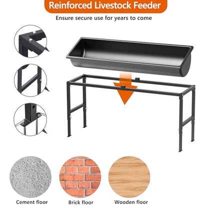 Animal Waterer 11 Gallon, Livestock Water Trough with Adjustable Stand, Easy to Assemble and Carry, Feeding Goat, Sheep, Horse, Dog in Farm - size: 1 PC
