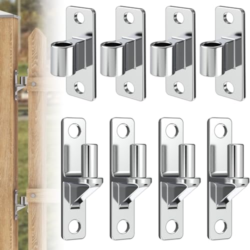 4 Pcs 304 Stainless Steel Gate Hinges Heavy Duty, 5/8'',Farm Gate Hinges up to 600lbs,Wall Mount Hinges for Farm Gates or Wooden Fences