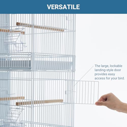 Garvee Lot-4 Breeding Bird Cage, Parrot Cage, Stackable Center Divided Breeder, Seperate Removable Tray, Removable Divider, Lockable Caster, for Birds and Finch