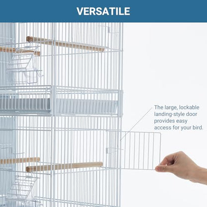 Garvee Lot-4 Breeding Bird Cage, Parrot Cage, Stackable Center Divided Breeder, Seperate Removable Tray, Removable Divider, Lockable Caster, for Birds and Finch