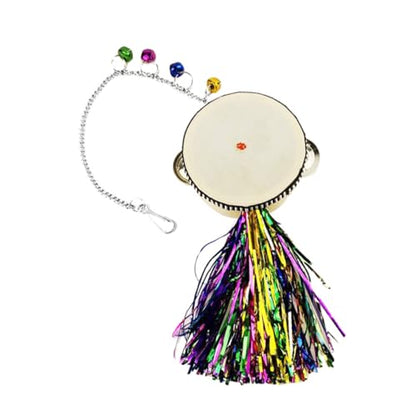 Chicken Hanging Mirror Drum Toy for Hens and Stainless Steel Double-Sided Design Fun Poultry Activity Accessory for Coop Promotes and Reflection