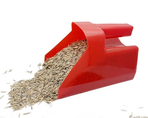 2 Qt Plastic Dog Food Scoop Horse Feed Scoop for Livestock Chicken Grain Scoop 8Cups (Red)