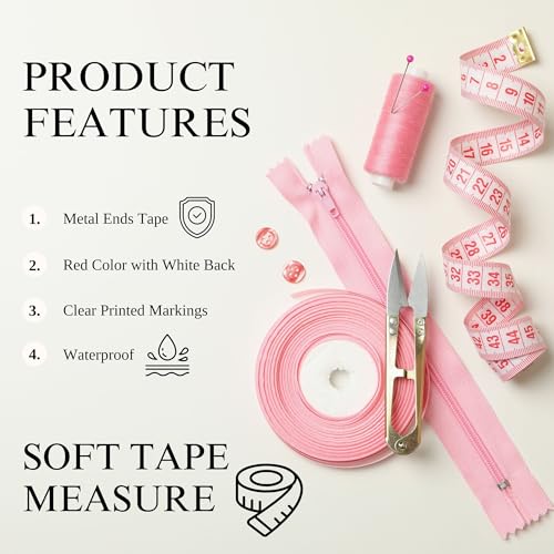 Soft Tape Measure Double Scale, Flexible Sewing Ruler for Weight Loss, Sewing Tailor Craft, Vinyl Measuring Tape Has Double Scale, 150 cm/60 Inch (3 Pack)