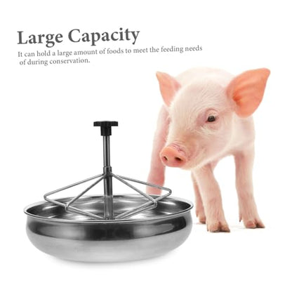 MERRYHAPY Stainless Steel Pig Feeder Large Capacity Goat Feeder Livestock Water Troughs