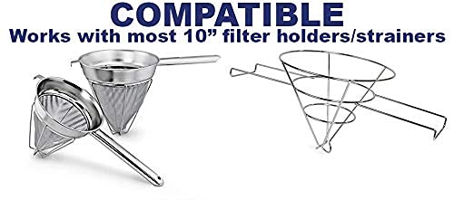 (100 Pack) Commercial 10" Deep Fryer Oil Filters, Maple Syrup Filters, Beeswax Filters, Grease Filter Cones, Best For Restaurants, Cafes, Food Trucks, Hotels