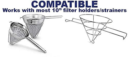 (100 Pack) Commercial 10" Deep Fryer Oil Filters, Maple Syrup Filters, Beeswax Filters, Grease Filter Cones, Best For Restaurants, Cafes, Food Trucks, Hotels