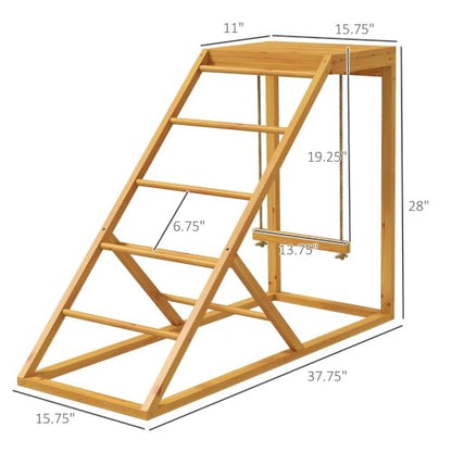 Durable Outdoor Chicken Swing Set with Natural Wood Perches and Adjustable Ladder for Enriched Poultry Activity and Behavioral Stimulation