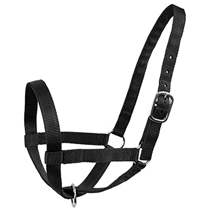 Derby Originals Adjustable Nylon Livestock Cattle Halters - color: Black, size: Large (800-1400lbs)