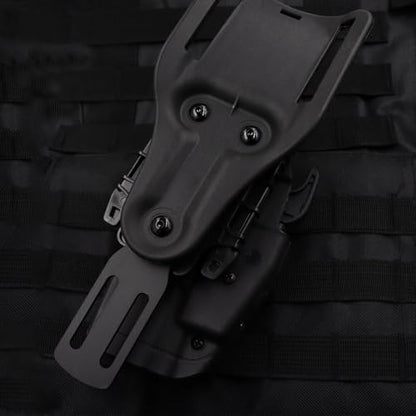 Tactical Leg Strap Drop Swivel Attachment for Holsters, Thigh Strap Belt for Leg Holster, with Quick-Release Buckle. - color: Drop Swivel Adapter-Black