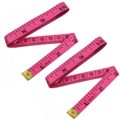 2pcs Soft Tape Measure Double Scale Measuring Tape Body Sewing Flexible Tailor Craft Vinyl Ruler for Weight Loss Medical Body Measurement, Has Centimetre Scale on Reverse Side 60-inch Pink - color: 2pcs Pink-60 inch