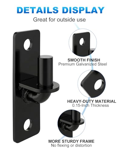 Wall Mount Gate Hinges 4 Pack Farm & Chain Link Gate Hinges with 5/8'' Pin, Heavy Duty Outdoor Metal Gate Hardware for Fence Posts(4 Pack, Black) - size: 4 Pack